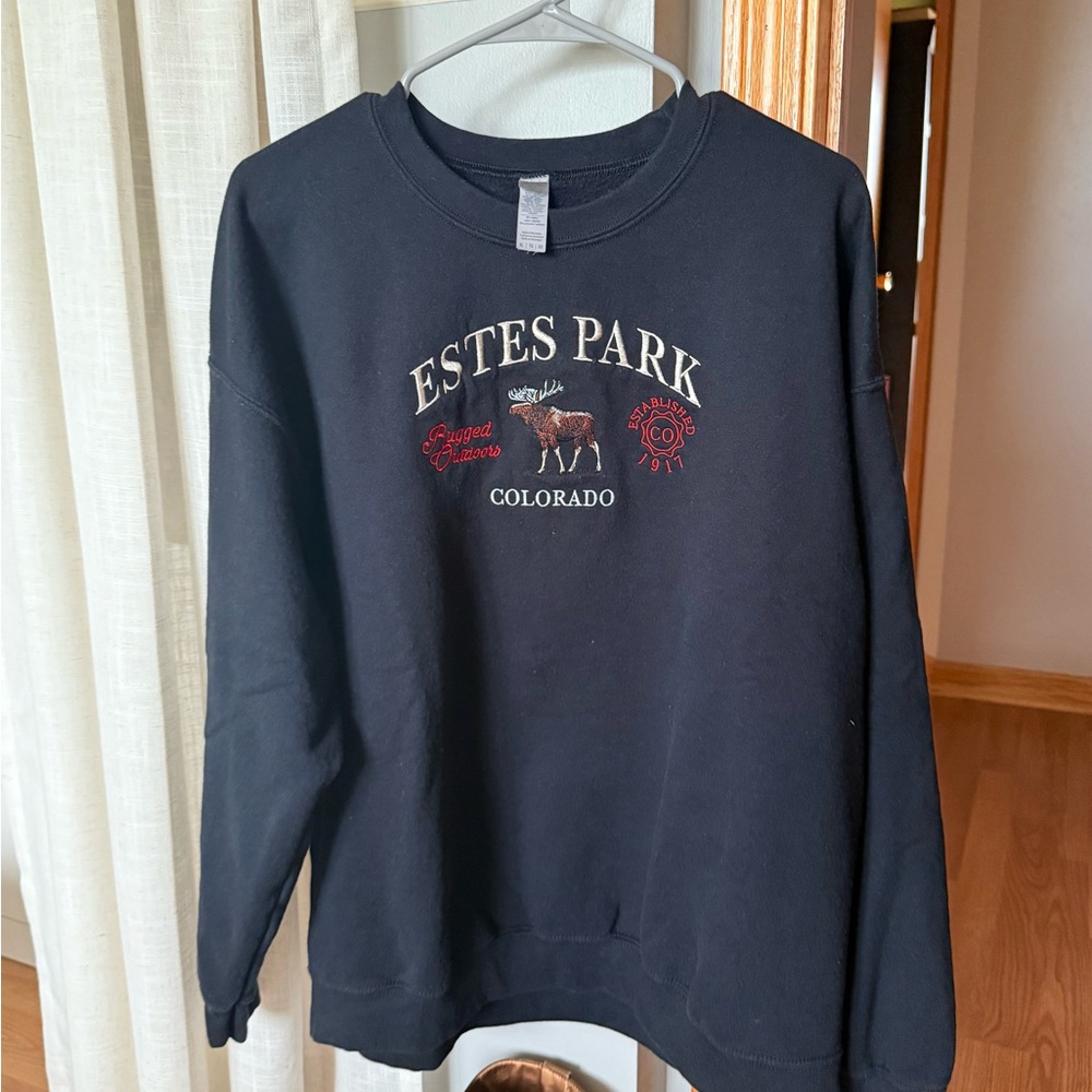 Brand New Black Estes Park Colorado Crewneck